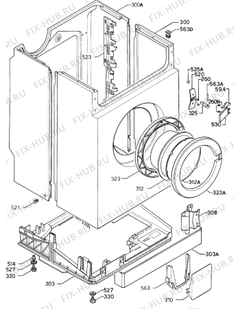 Взрыв-схема стиральной машины Atlas KT233-2 - Схема узла Cabinet + armatures