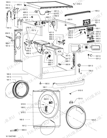 Схема №1 AWOE 1014 с изображением Лючок для стиральной машины Whirlpool 481010434939