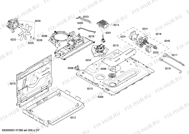 Взрыв-схема плиты (духовки) Bosch HCE854820 - Схема узла 02