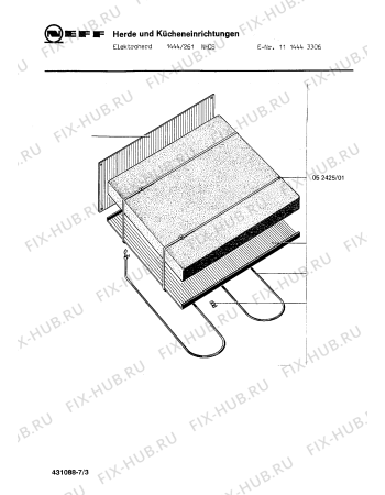 Взрыв-схема плиты (духовки) Neff 1114443306 1444/261NHCS - Схема узла 03