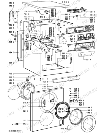 Схема №1 WAE 8773 EX-F с изображением Обшивка для стиралки Whirlpool 481245212734