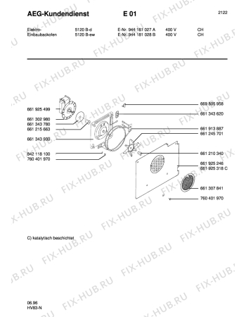 Взрыв-схема плиты (духовки) Aeg 5120B-W CH - Схема узла Section4