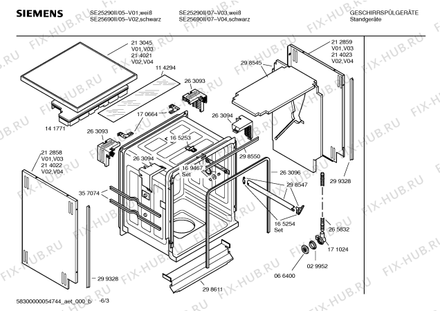 Схема №1 SE25690II PlusSense с изображением Столешница для посудомойки Siemens 00214021