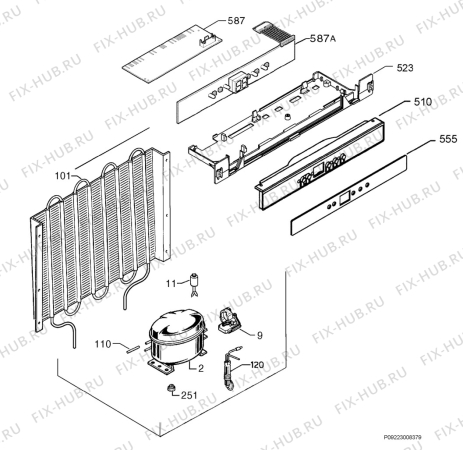 Взрыв-схема холодильника Privileg 00669719_41753 - Схема узла Cooling system 017