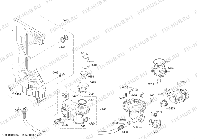 Взрыв-схема посудомоечной машины Constructa CG5B03J5 - Схема узла 04