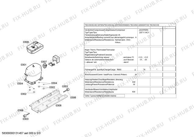 Взрыв-схема холодильника Siemens KG36VV03 - Схема узла 03