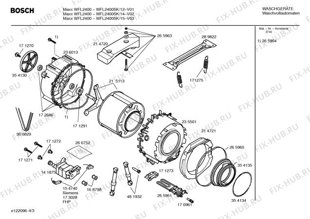 Схема №1 WFL2400SK WFL2400 с изображением Инструкция по установке и эксплуатации для стиралки Bosch 00583188