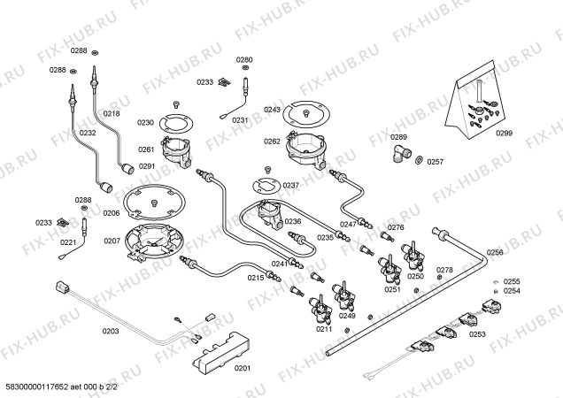 Взрыв-схема плиты (духовки) Bosch PCK755DEU - Схема узла 02