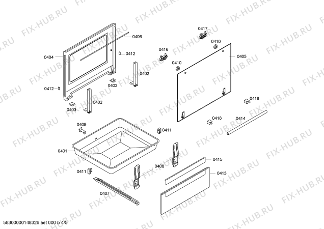 Взрыв-схема плиты (духовки) Siemens HD641210G - Схема узла 04