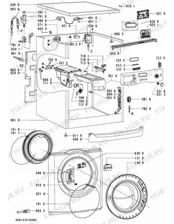 Схема №1 WAE 9012 BK с изображением Обшивка для стиральной машины Whirlpool 480111104239