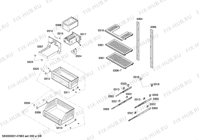 Схема №1 FI24DP30 с изображением Монтажный набор для холодильника Siemens 00700219