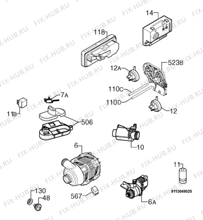 Взрыв-схема посудомоечной машины Pelgrim GVW926RVS/P04 - Схема узла Electrical equipment 268