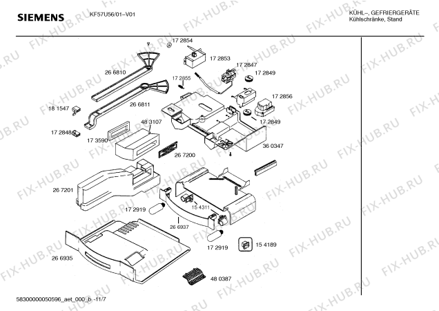 Взрыв-схема холодильника Siemens KF57U56 - Схема узла 08