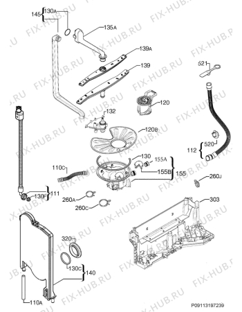 Взрыв-схема посудомоечной машины Electrolux RSF5511LOW - Схема узла Hydraulic System 272