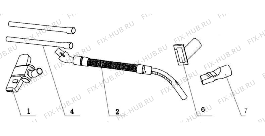 Взрыв-схема пылесоса Progress PC4413 - Схема узла Accessories