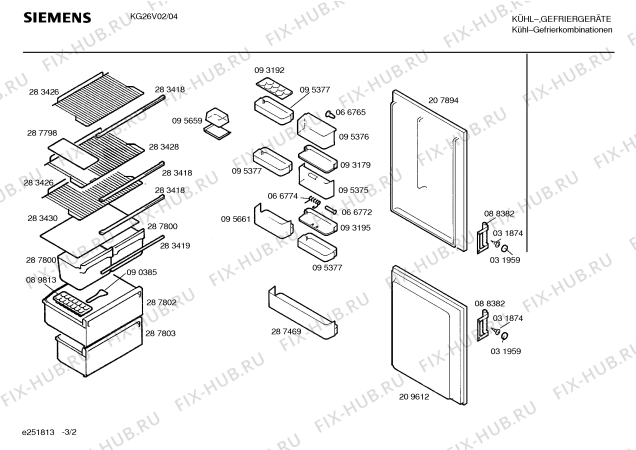 Схема №1 KG26V01 с изображением Панель для холодильной камеры Siemens 00283417