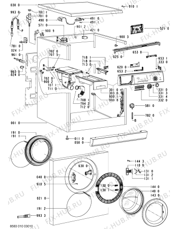 Схема №1 WA Sense 42 Di с изображением Обшивка для стиралки Whirlpool 480111105044