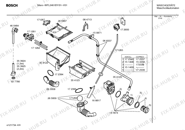 Схема №1 WFL2461BY WFL2461 с изображением Инструкция по установке и эксплуатации для стиральной машины Bosch 00525276