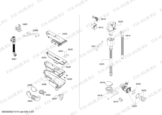 Взрыв-схема стиральной машины Bosch WAU28649TC - Схема узла 04