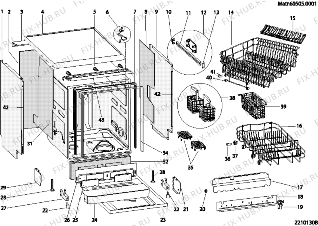 Схема №2 L68XFR (F043413) с изображением Панель управления для посудомоечной машины Indesit C00193393