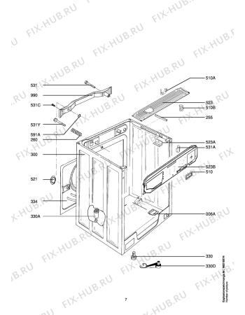 Взрыв-схема стиральной машины Aeg LAV74730 - Схема узла Housing 001