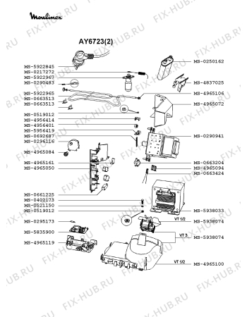 Взрыв-схема микроволновой печи Moulinex AY6723(2) - Схема узла GP002035.6P3