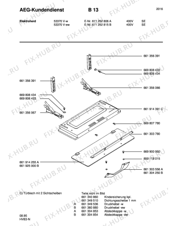 Взрыв-схема плиты (духовки) Aeg 53370V-W S 400V - Схема узла Section8