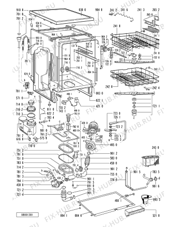 Схема №1 ADP 8402 BL с изображением Обшивка для посудомоечной машины Whirlpool 481245370376