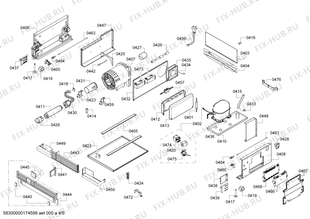 Схема №1 RF471701 с изображением Крышка для холодильника Bosch 00713122