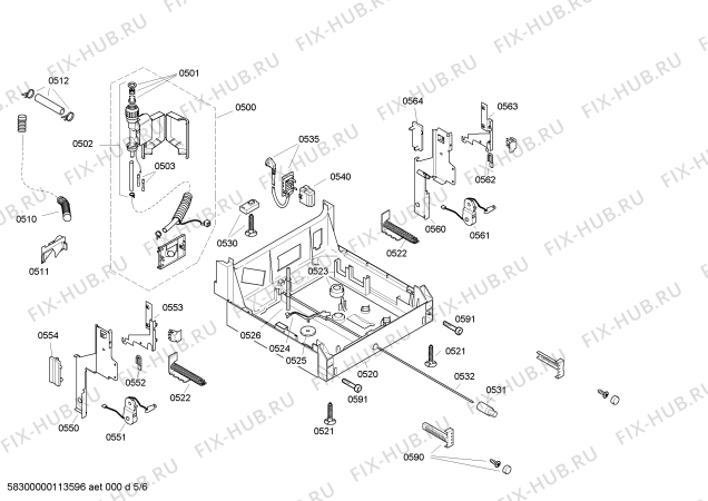 Взрыв-схема посудомоечной машины Bosch SRI33E02EU - Схема узла 05