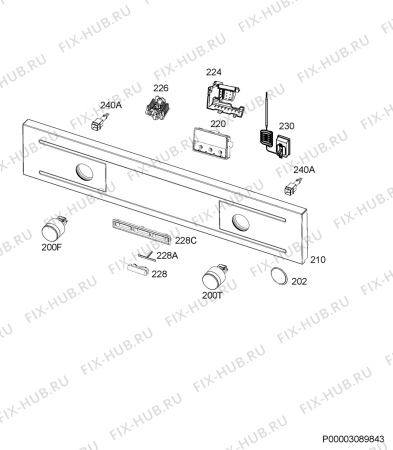 Взрыв-схема плиты (духовки) Electrolux EOA95551AZ - Схема узла Command panel 037