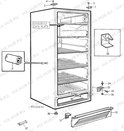 Взрыв-схема холодильника Unknown FG3130 - Схема узла C10 Cabinet