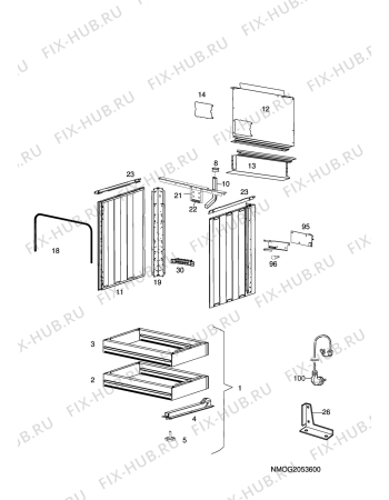 Взрыв-схема комплектующей Husqvarna Electrolux QSG6041W - Схема узла H10 Chassis