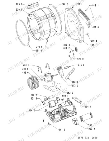 Схема №1 AWZ 3303 с изображением Обшивка для сушилки Whirlpool 481245214492