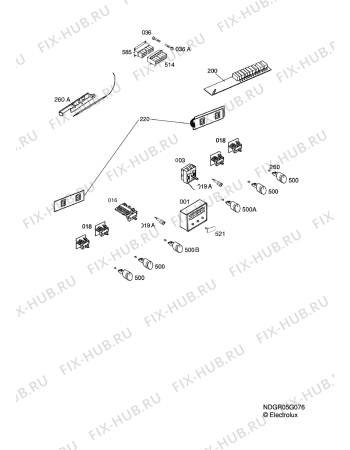 Взрыв-схема плиты (духовки) Aeg Electrolux E4107-5-M - Схема узла Functional parts