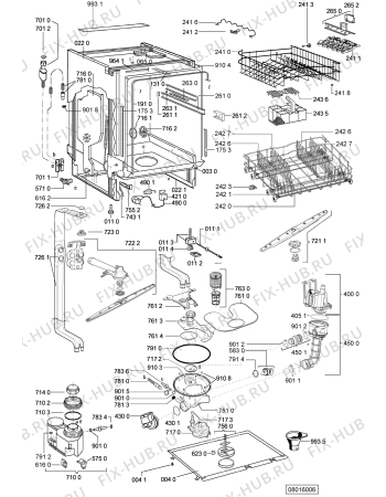 Взрыв-схема посудомоечной машины Whirlpool ADG 8196 IX - Схема узла