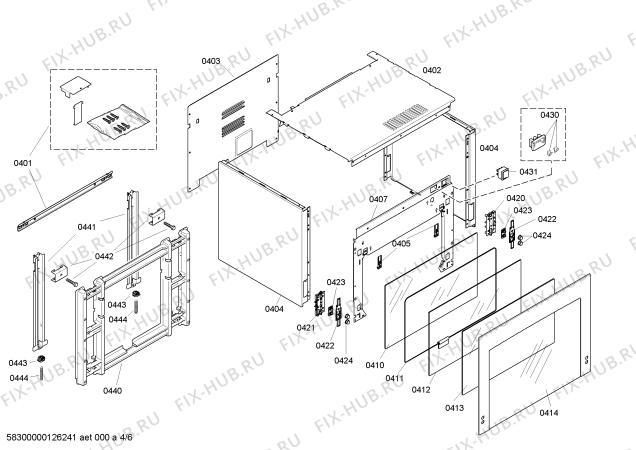 Схема №1 B4780N0GB с изображением Кронштейн для плиты (духовки) Bosch 00610417