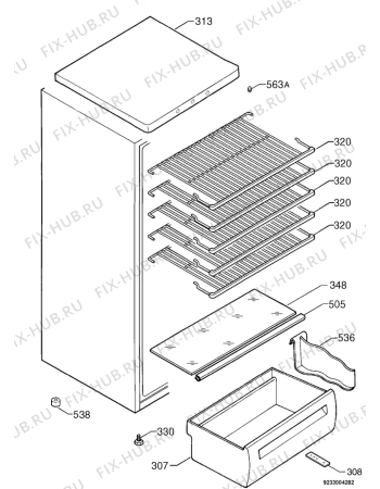 Взрыв-схема холодильника Electrolux ER7620/1C - Схема узла Housing 001