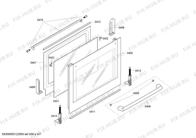 Взрыв-схема плиты (духовки) Bosch HLN654050V - Схема узла 04