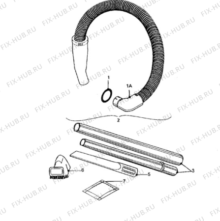 Взрыв-схема пылесоса Electrolux Z1495 - Схема узла Hose