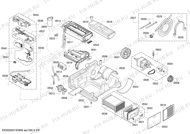 Взрыв-схема сушильной машины Bosch WTS84507FG - Схема узла 05