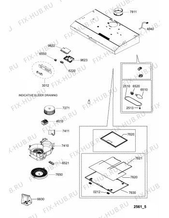 Схема №1 103.221.56 с изображением Монтажный набор для электровытяжки Whirlpool 482000084176