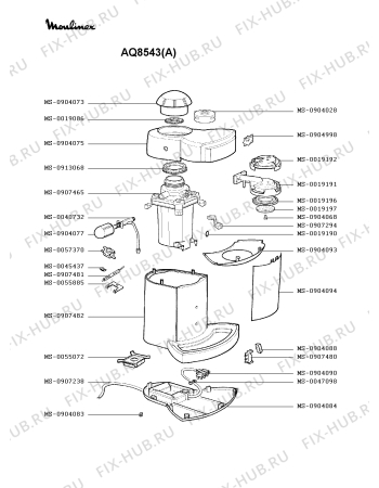 Взрыв-схема кофеварки (кофемашины) Moulinex AQ8543(A) - Схема узла FP001891.5P2