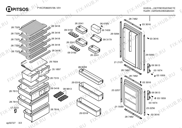 Схема №1 P1KCR3520V с изображением Инструкция по эксплуатации для холодильной камеры Bosch 00524871