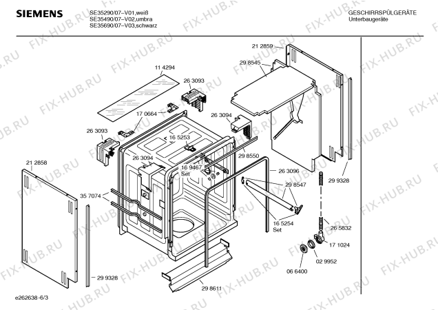 Схема №1 SE55490 с изображением Вкладыш в панель для посудомойки Siemens 00357905