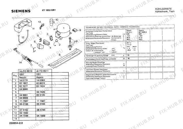 Взрыв-схема холодильника Siemens KT1852 - Схема узла 02