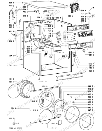 Схема №1 AWO 8127 с изображением Обшивка для стиралки Whirlpool 481245215747