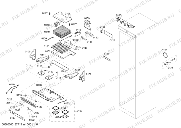 Схема №1 RF413700 с изображением Шина для холодильника Bosch 00666043
