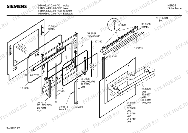 Схема №1 HB49E54CC с изображением Инструкция по эксплуатации для духового шкафа Siemens 00527977
