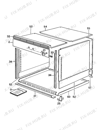 Взрыв-схема плиты (духовки) Electrolux CO1285B1 - Схема узла Housing 001